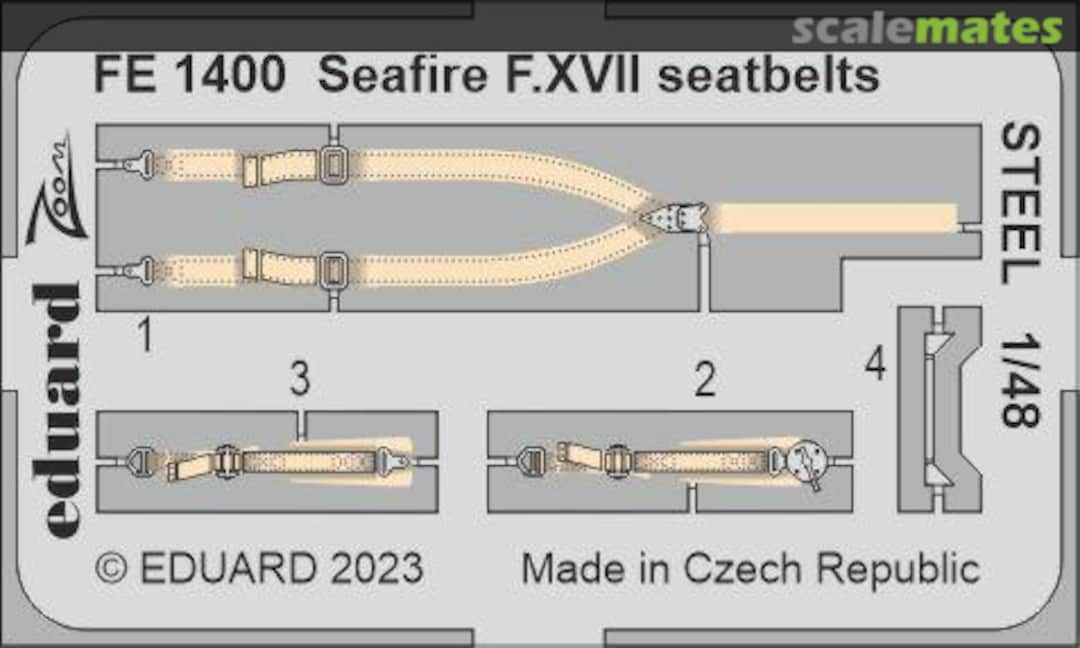 Boxart Seafire F.XVII seatbelts FE1400 Eduard