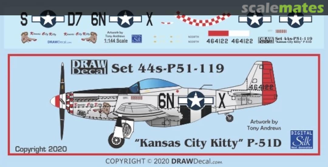 Boxart “Kansas City Kitty” P-51D 44-P51-119 Draw Decal