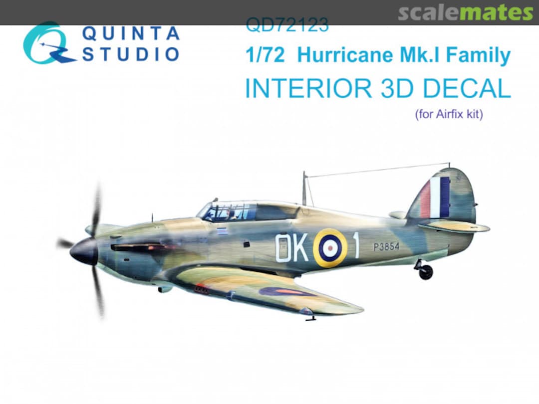 Boxart Hurricane Mk.I family interior 3D decals QD72123 Quinta Studio