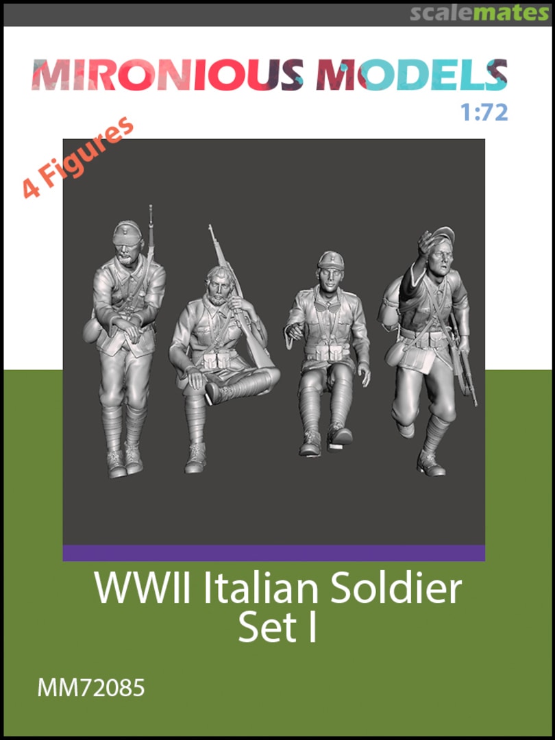 Boxart WWII Italian Soldier Set I MM72085 Mironious Models