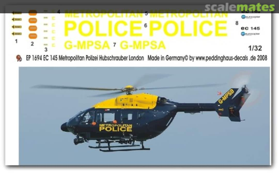 Boxart EC 145 Metropolitan Police EP 1694 Peddinghaus-Decals