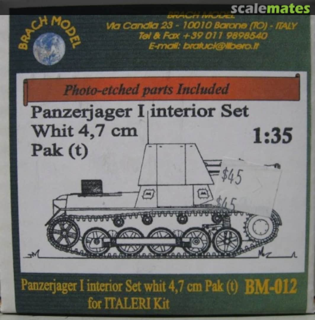 Boxart Panzerjager I interior set w/ 4,7 cm Pak (t) BM-012 Brach Model