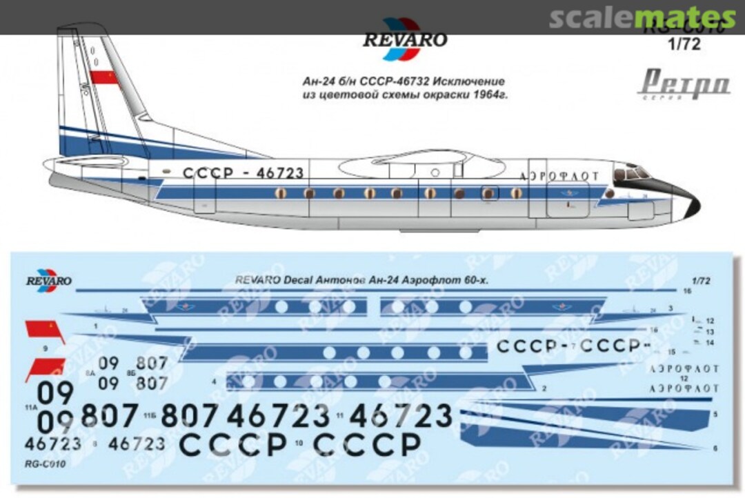 Boxart Antonov An-24 aeroflot 60s RG-C010 Revaro