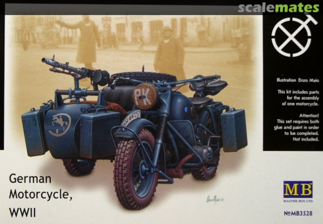 Boxart Motorcycle WWII MB3528 Master Box