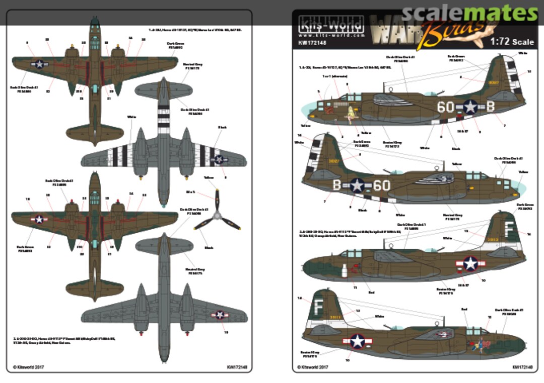 Boxart Douglas A-20G/J Havocs KW172148 Kits-World