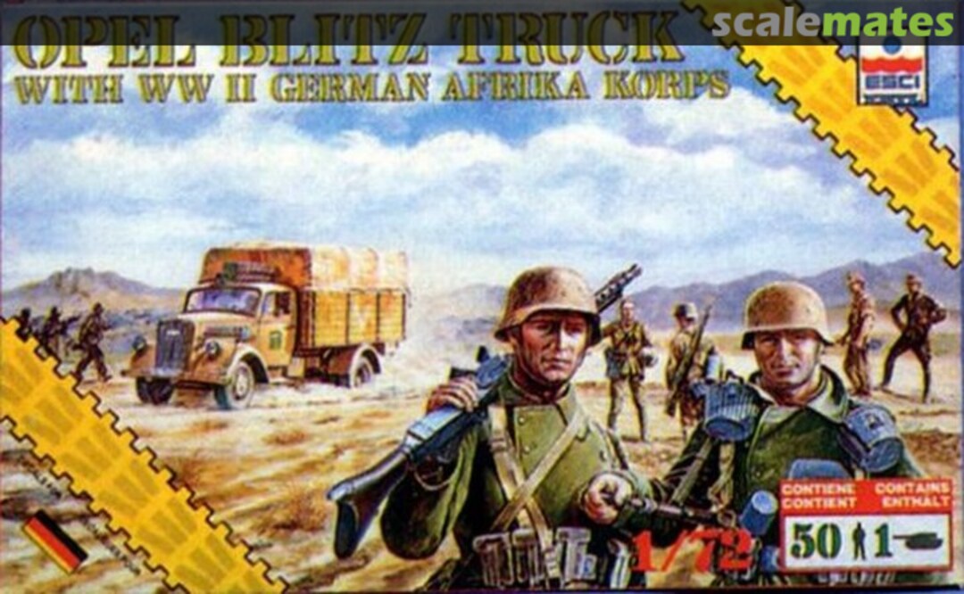 Boxart Opel Blitz Truck with WW II German Afrika Korps 8611 ESCI/ERTL