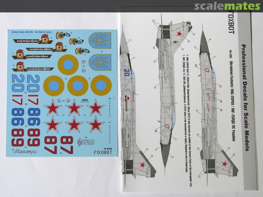 Boxart Ukrainian Foxbats: MiG-25PDS 48-035 Foxbot