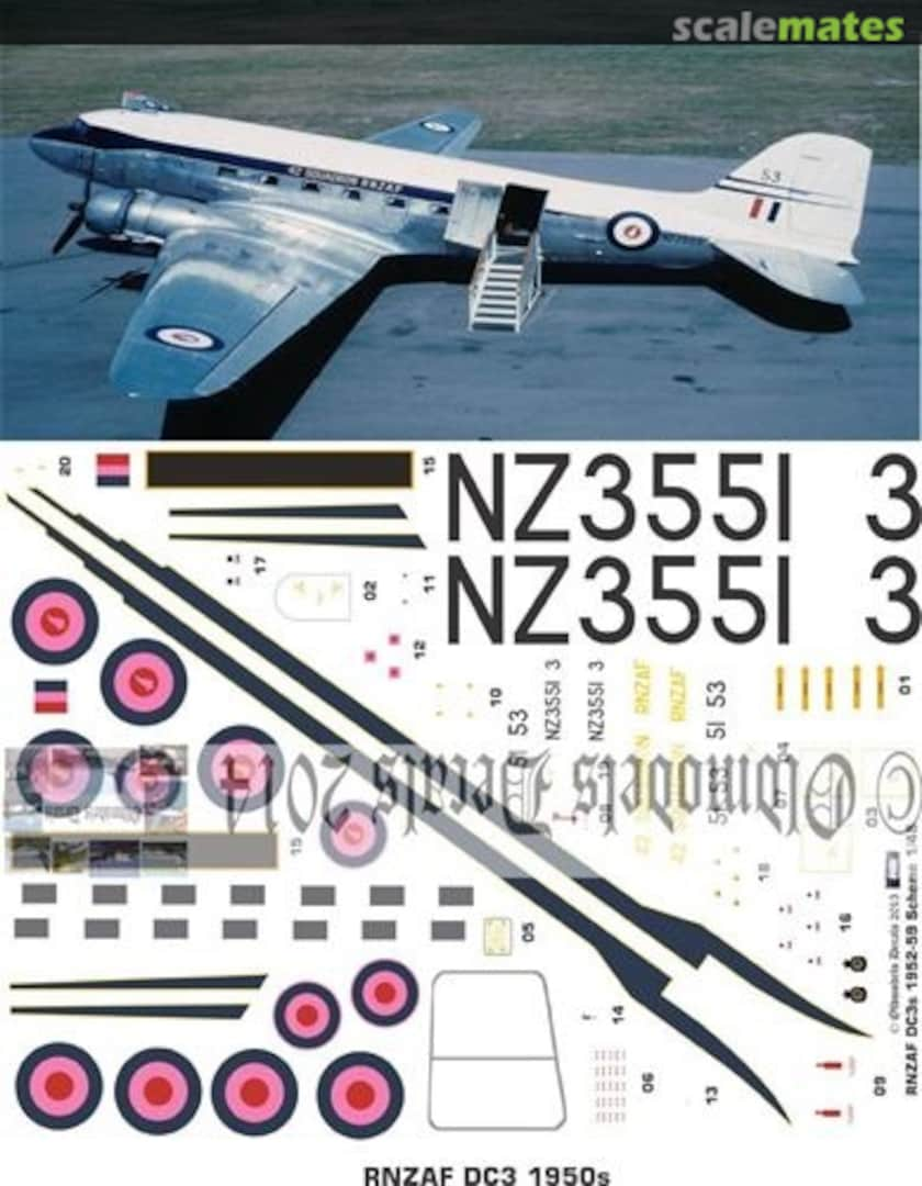 Boxart RNZAF DC-3 1950s OMD0844 Oldmodels Decals