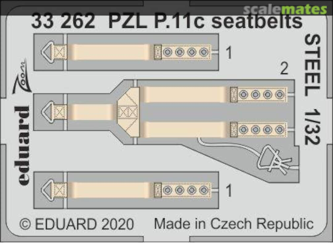 Boxart PZL P.11c seatbelts STEEL 33262 Eduard