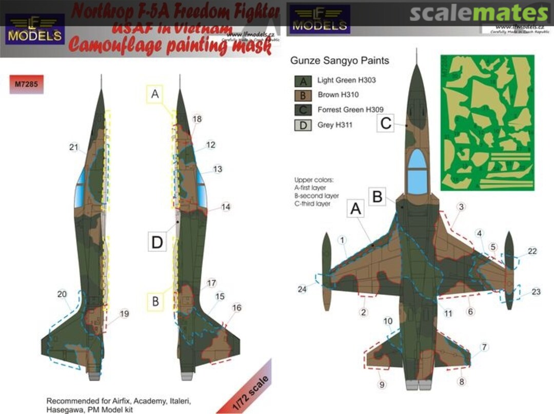 Boxart Northrop F-5A Freedom Fighter USAF in Vietnam M7285 LF Models