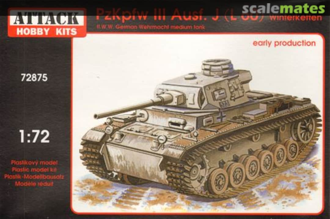 Boxart Pz.Kpfw. III Ausf. J (L60) 72875 Attack Hobby Kits