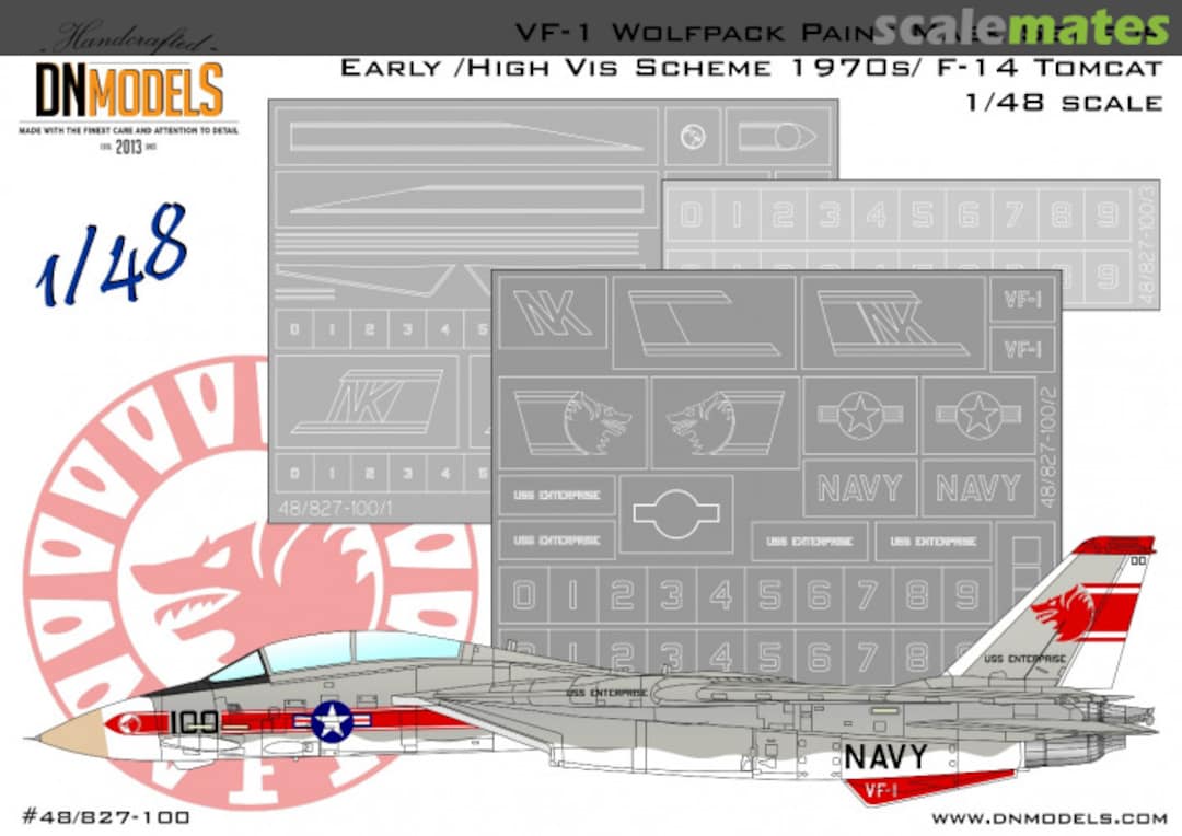 Boxart VF-1 Wolfpack Paint Mask Set for Early /High Vis/ F-14 Tomcat 1/48 48/827-100 DN Models