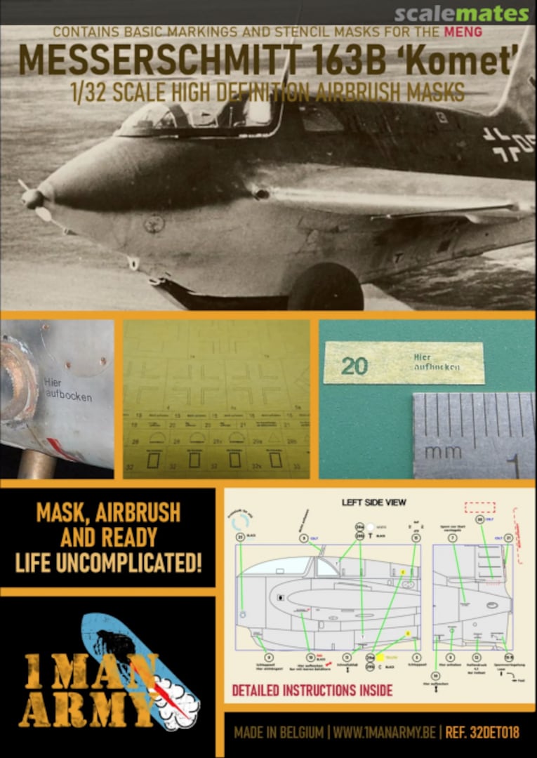 Boxart Messerschmitt 163B 'Komet' 32DET018 1ManArmy