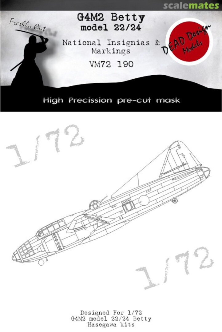 Boxart G4M2 Betty Model 22/24 National Insignias And Markings VM72190 DEAD Design Models