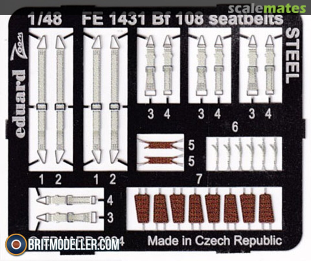 Boxart Bf 108 Seatbelts STEEL EDUARD FE1431 Eduard