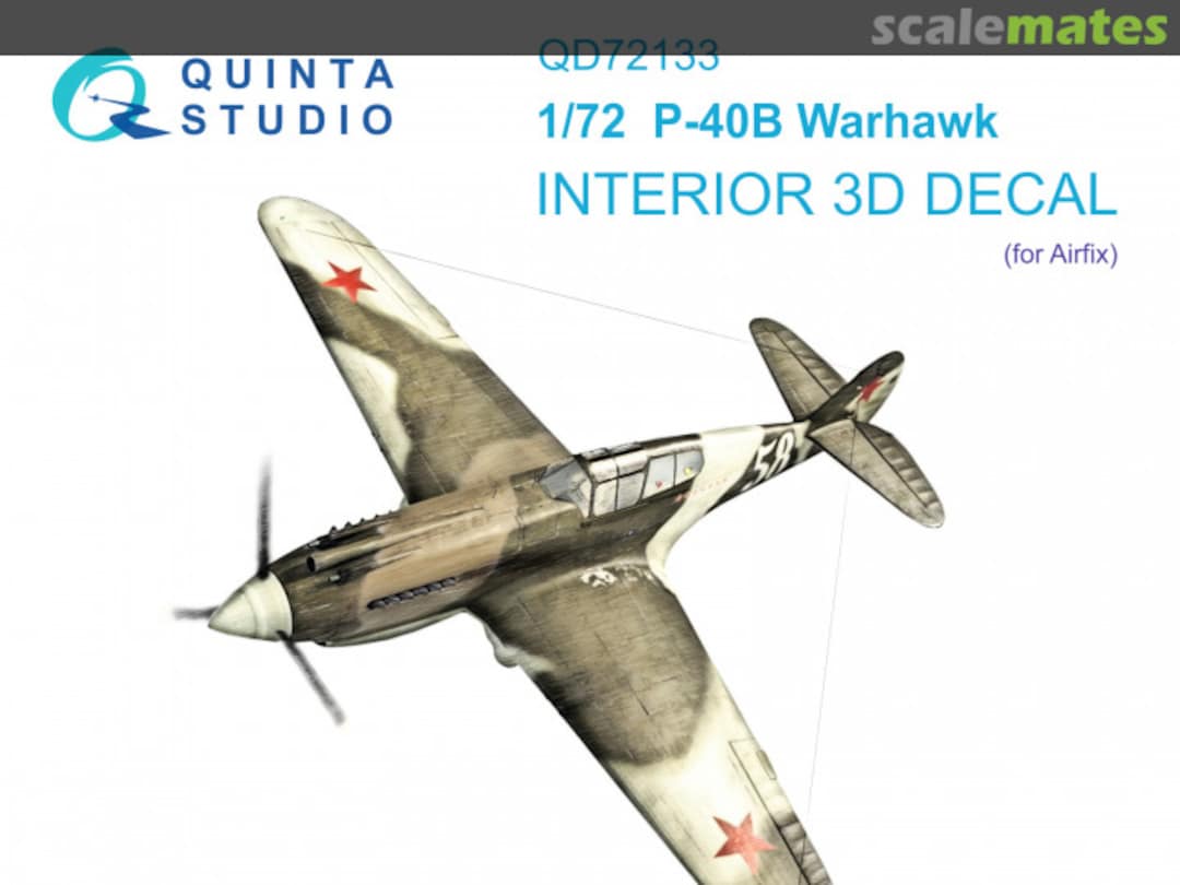 Boxart P-40B Warhawk interior 3D decals QD72133 Quinta Studio