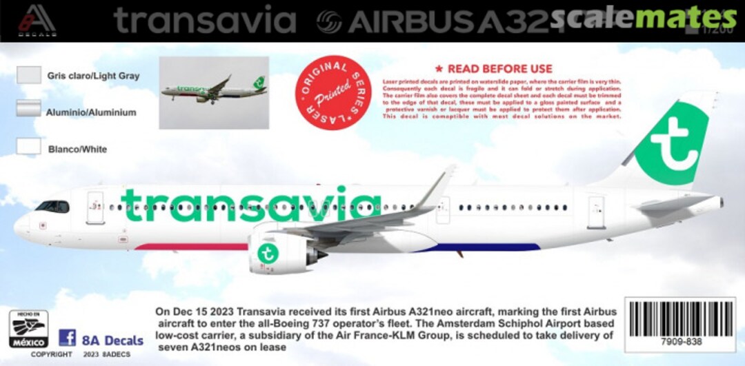 Boxart Transavia Airbus A321 NEO 7909-838-200 8aDecs