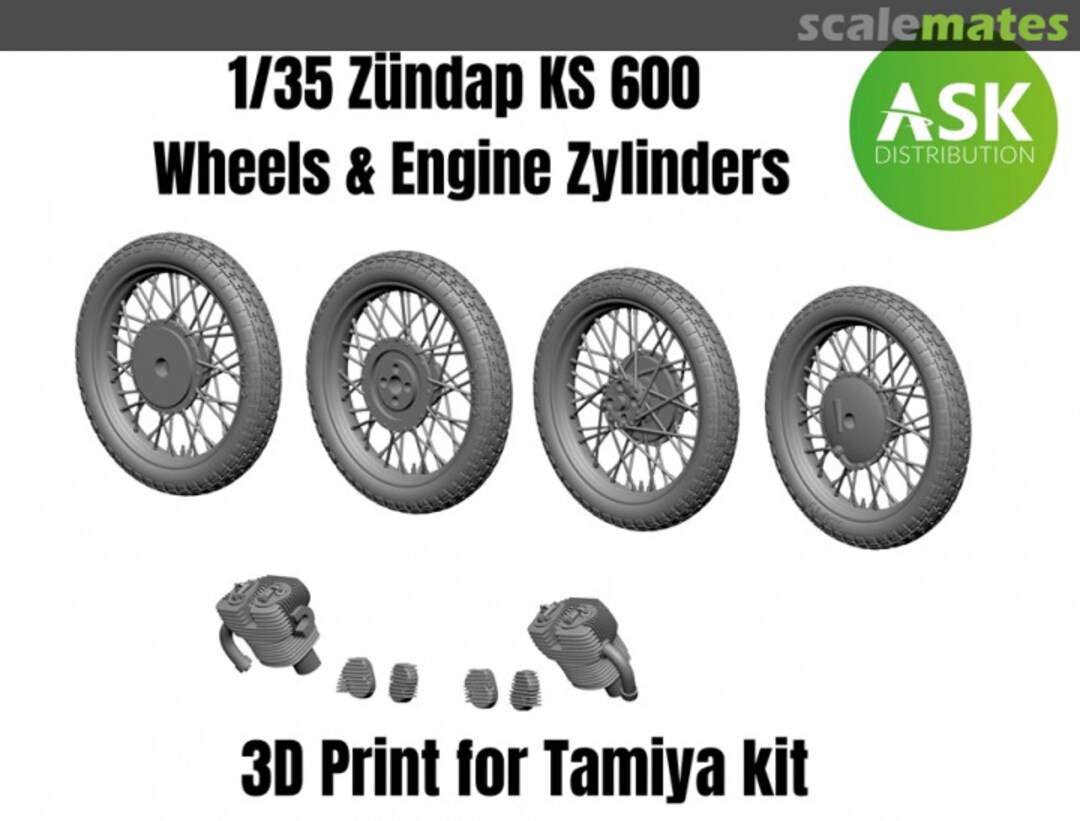 Boxart Zündap KS 600 Wheels and Engine Zylinders 200-A35008 ASK