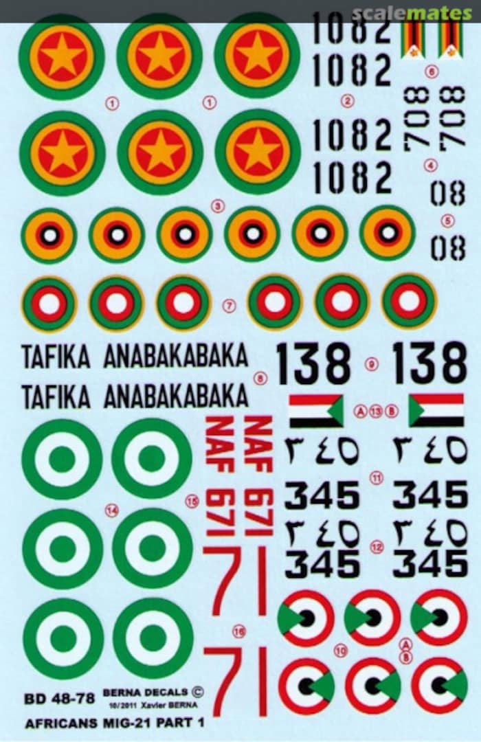 Boxart African MiG-21 BD 48-78 Berna Decals