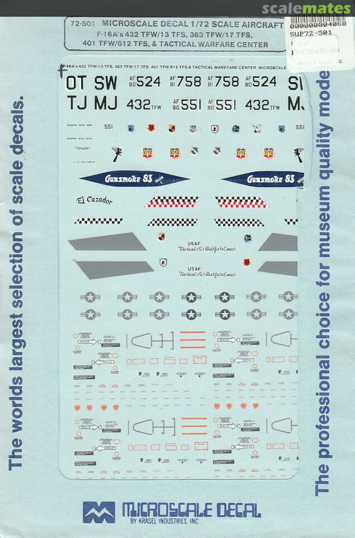 Boxart F-16A's 72-501 Microscale