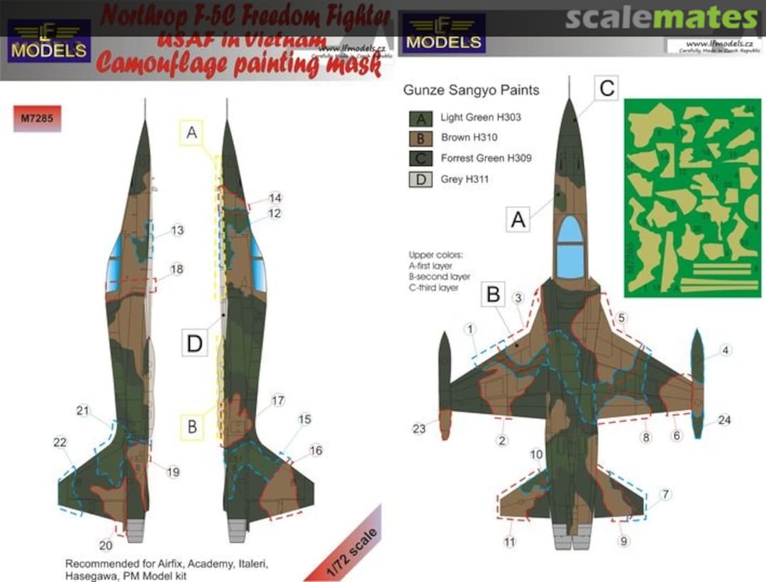 Boxart Northrop F-5C Freedom Fighter USAF in Vietnam M7286 LF Models