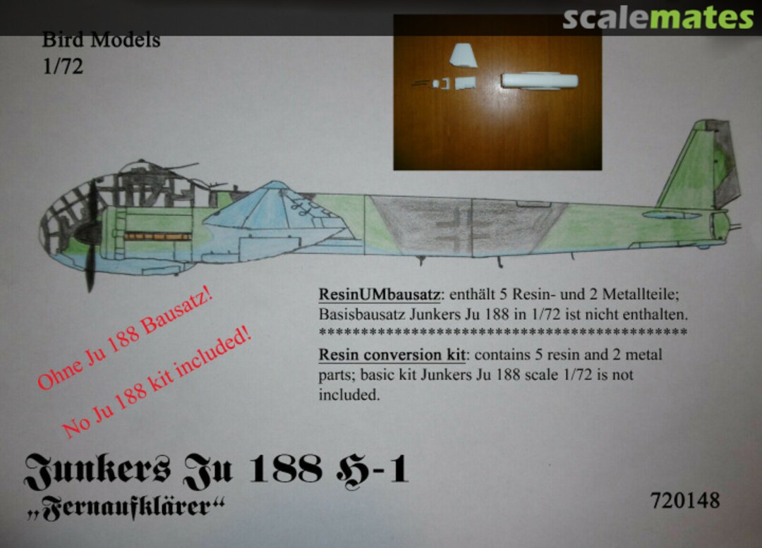 Boxart Junkers Ju 188 H-1 Fernaufklärer 720148 Bird Models