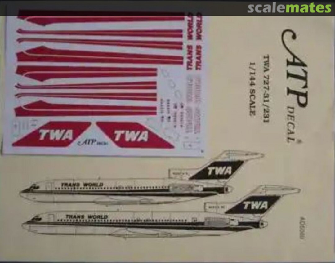 Boxart TWA (old colors) Boeing 727s AD5069 ATP Airliners America