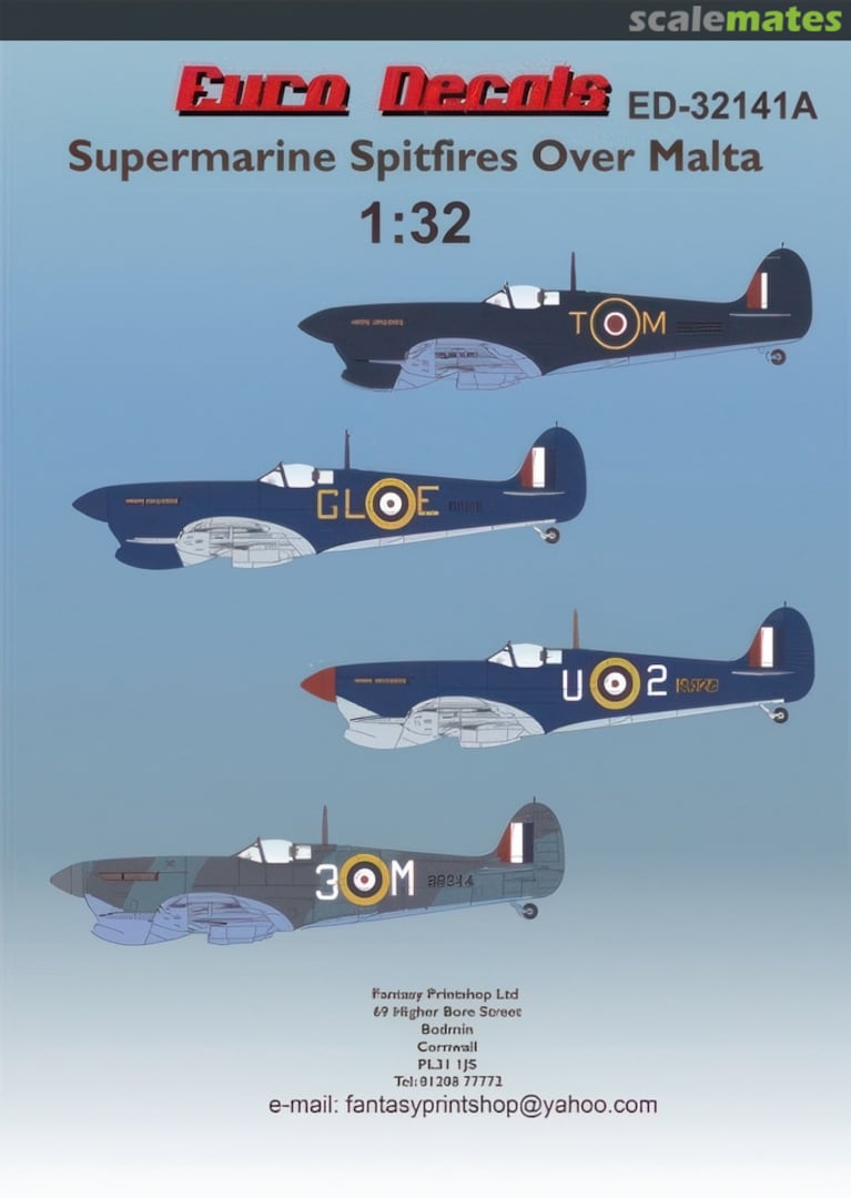 Boxart Supermarine Spitfires Over Malta ED-32141A Euro Decals