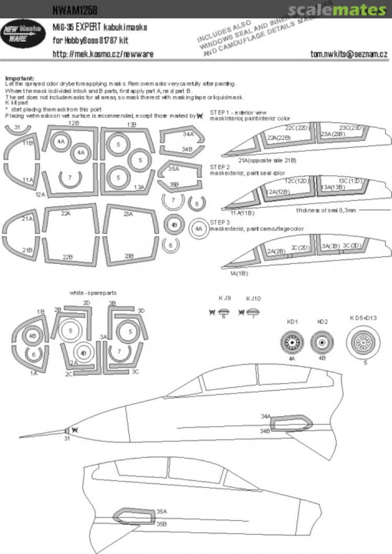 Boxart Mig-35 EXPERT kabuki masks NWAAM1258 New Ware