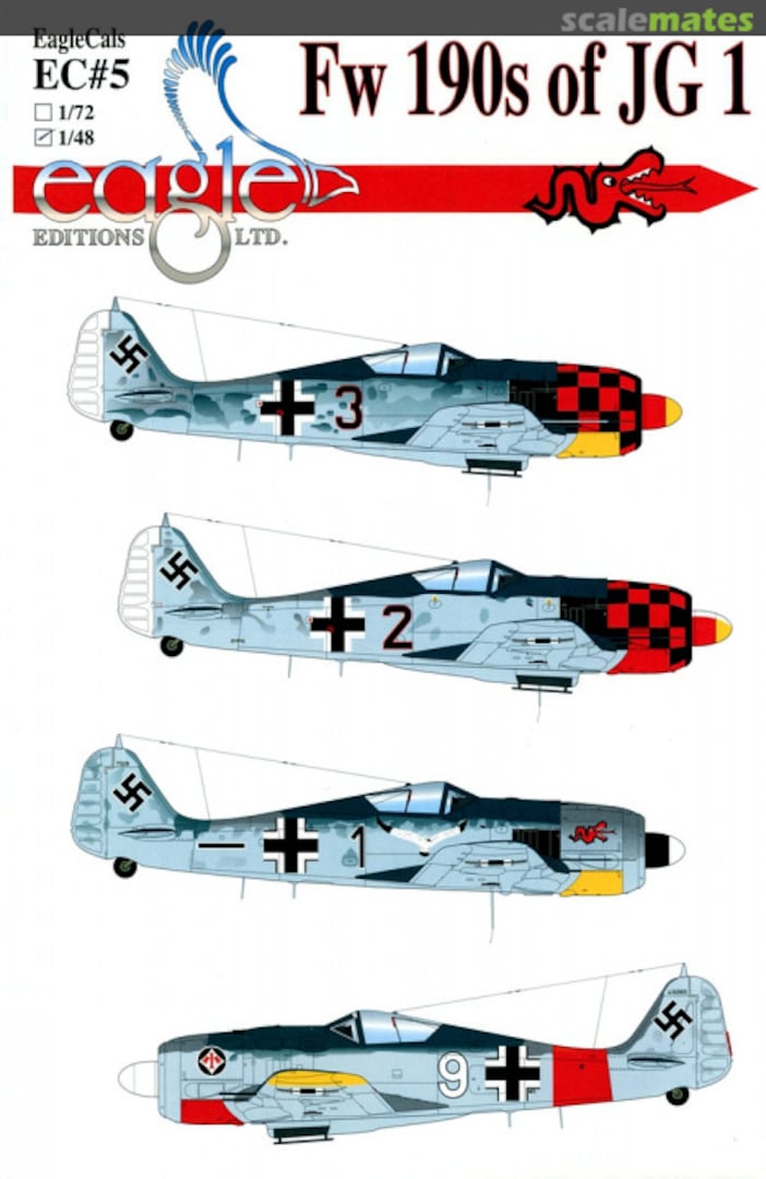 Boxart Fw 190s of JG 1 EagleCals EC48-5 Eagle Editions