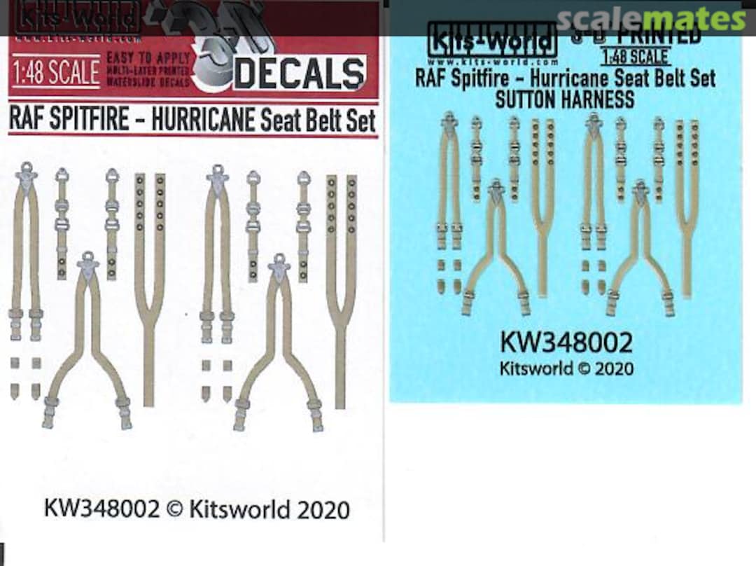 Boxart RAF Spitfire - Hurricane Seat Belt Set KW348002 Kits-World