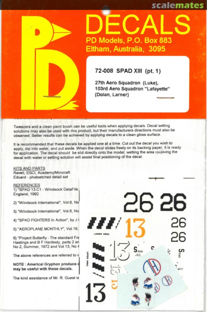 Boxart Spad XIII (Pt. 1) 72-008 PD Models