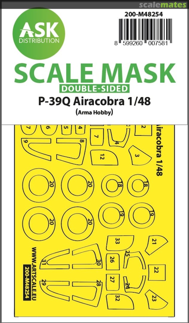 Boxart P-39Q Airacobra double-sided express fit mask 200-M48254 ASK