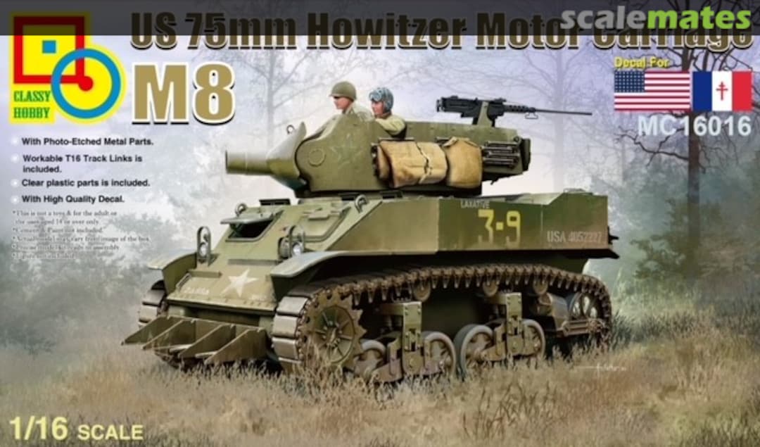 Boxart US 75mm Howitzer Motor Carriage M8 MC16016 Classy Hobby