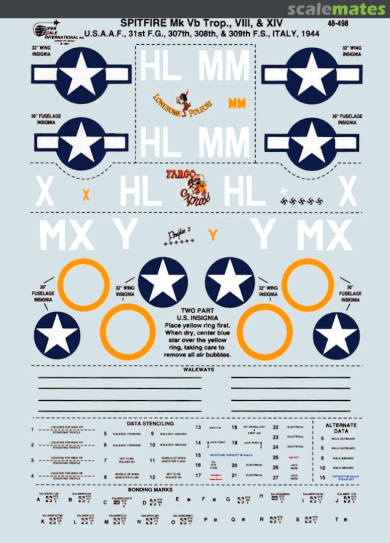 Boxart Spitfire Mk Vb Trop., VIII & XIV 48-0498 SuperScale International