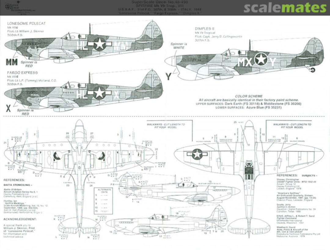 Contents Spitfire Mk Vb Trop., VIII & XIV 48-0498 SuperScale International