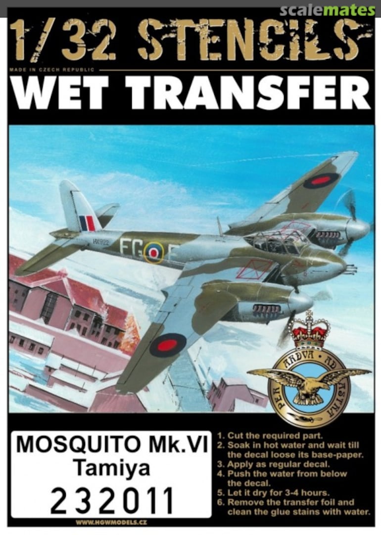 Boxart Mosquito Mk.VI - Stencils 232011 HGW Models