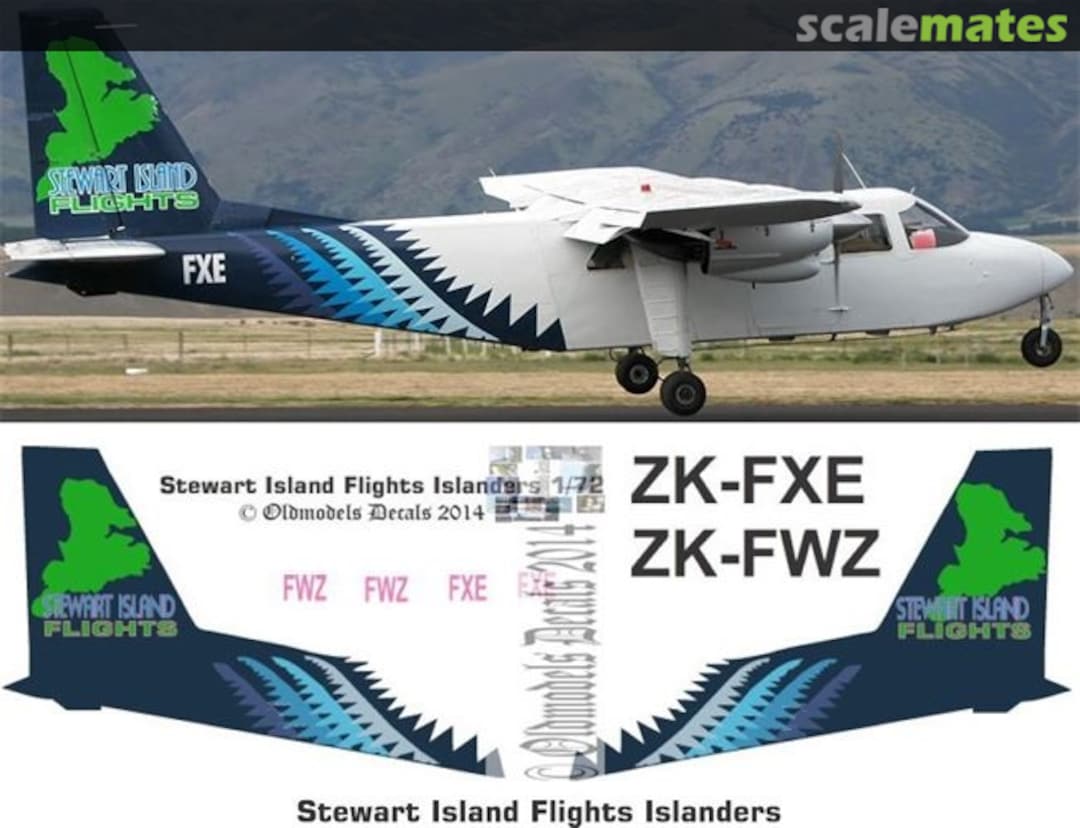 Boxart Islander - Stewart Island Flights OMD0493 Oldmodels Decals