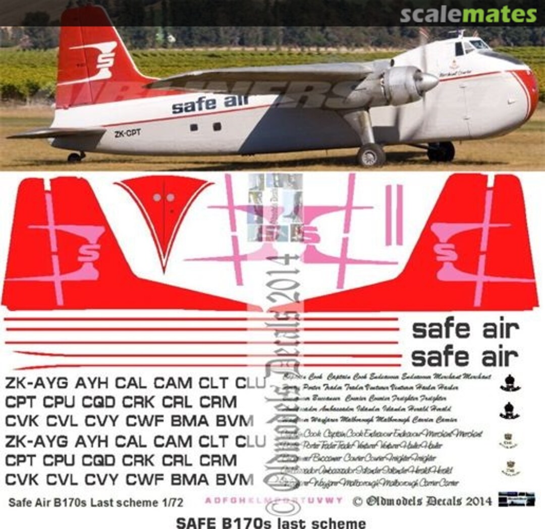 Boxart Safe Air B170 last scheme OMD0231 Oldmodels Decals