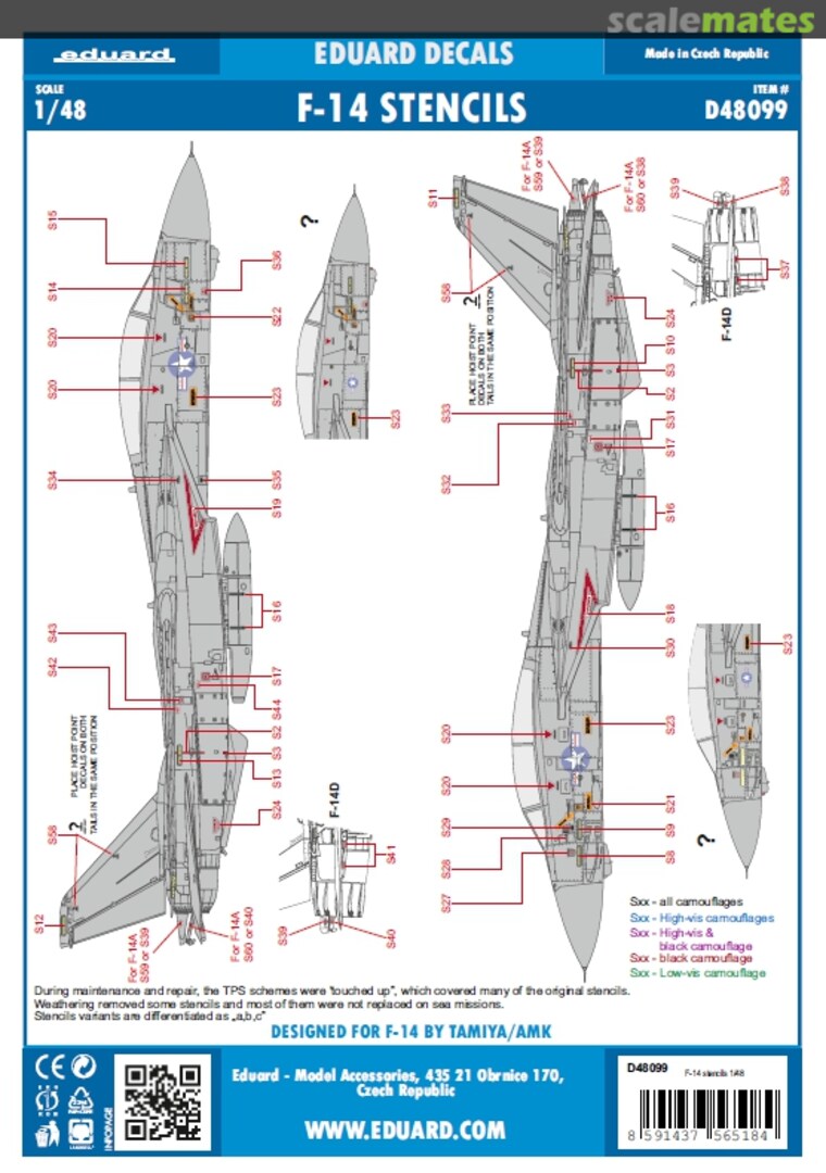 Boxart F-14 Stencils D48099 Eduard