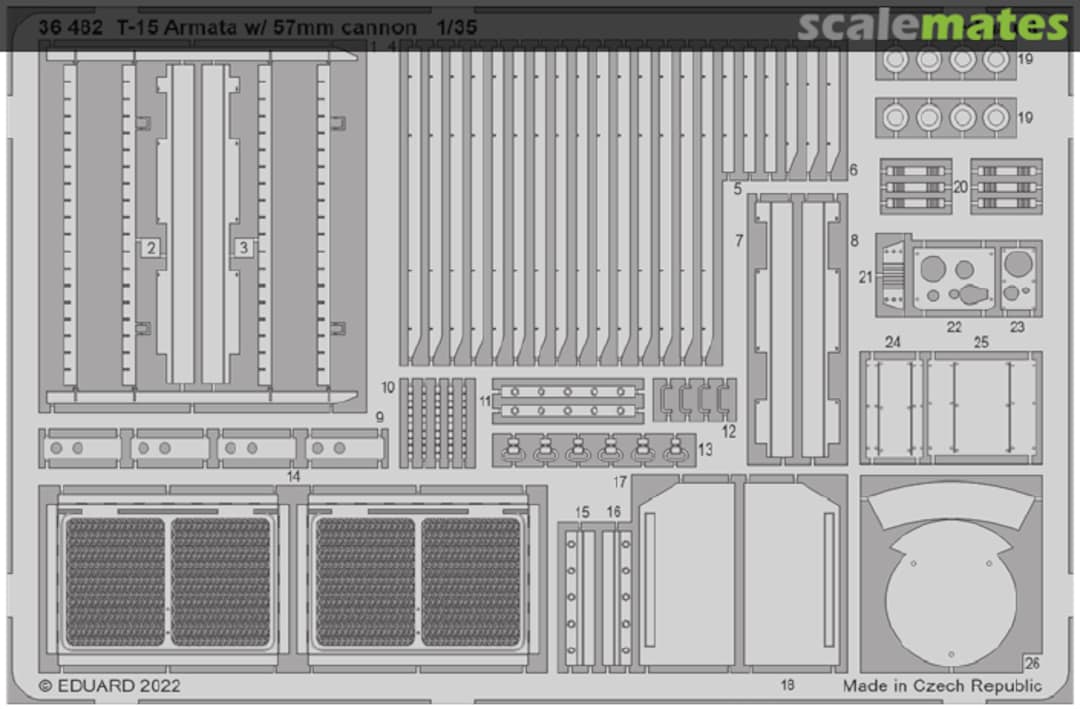Boxart T-15 Armata w/ 57mm Cannon detail set 36482 Eduard
