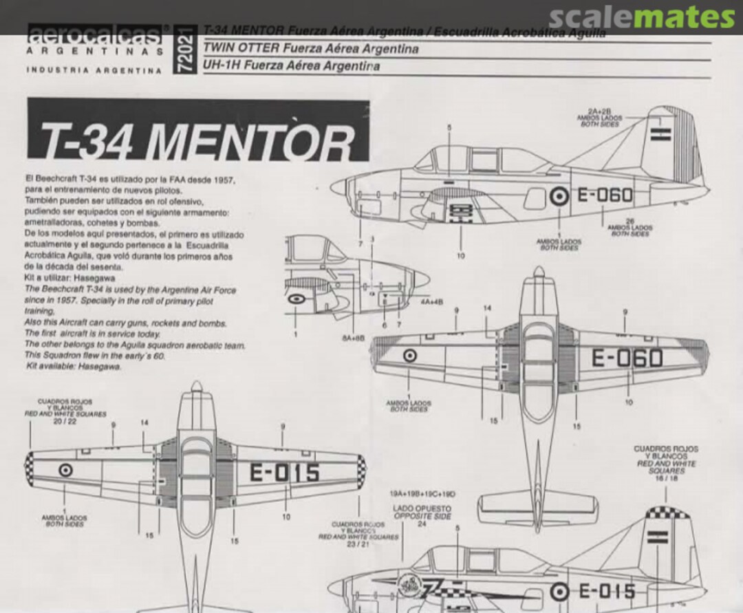 Boxart Argentina: T-34C, Twin Otter, UH-1H 72021 Aerocalcas Argentinas