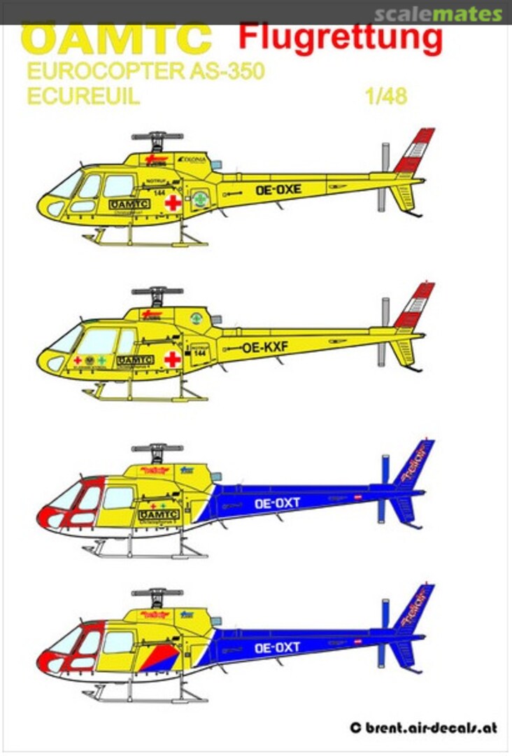 Boxart AS-350 Ecureuil ÖAMTC Flugrettung  Brent-Air-Decals