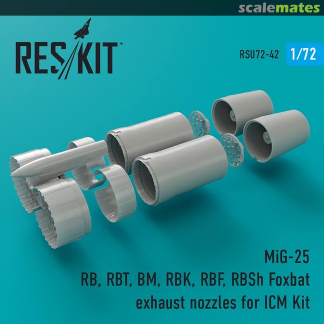 Boxart MiG-25RB/RBT/BM/RBK/RBF/RBSh exhaust nozzles RSU72-0042 ResKit