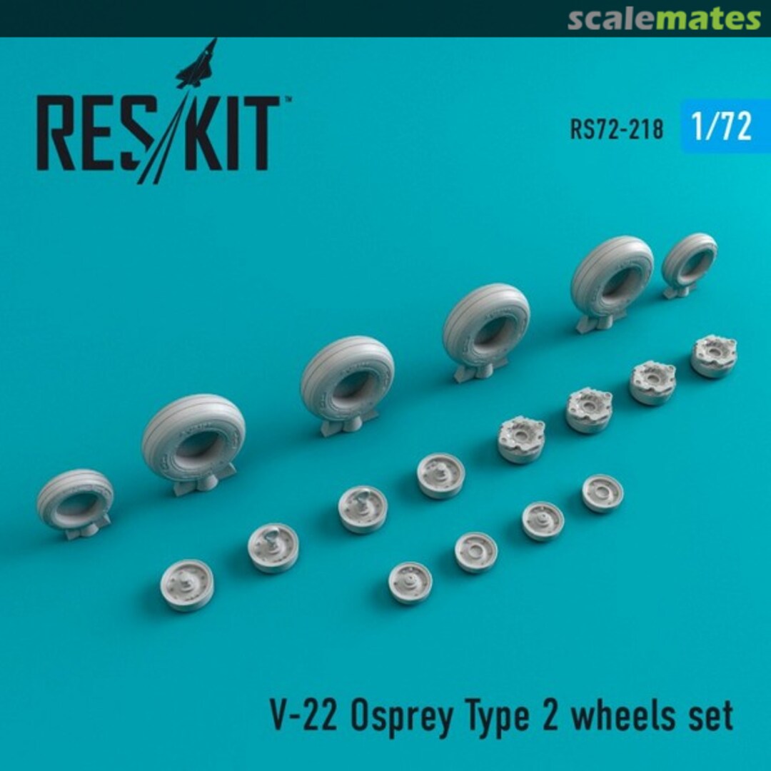 Boxart V-22 Osprey - wheels set type 2 RS72-0218 ResKit