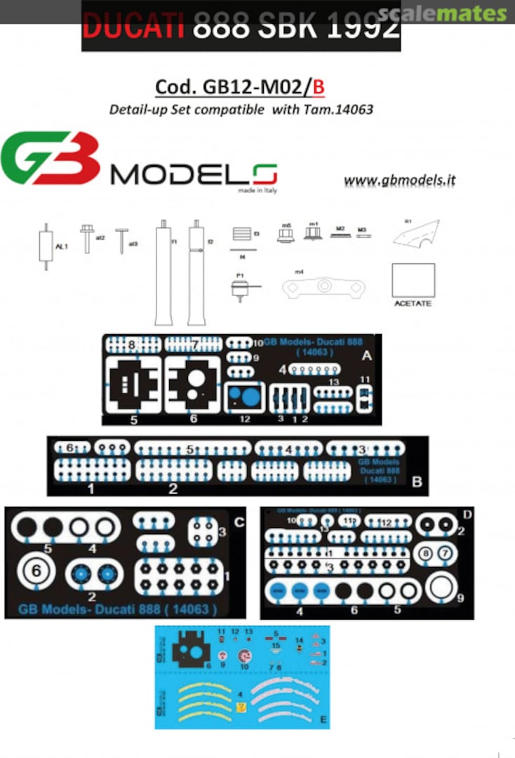 Contents Ducati 888 SBK (1992) Details Up Set GB12-M02/B GB Models