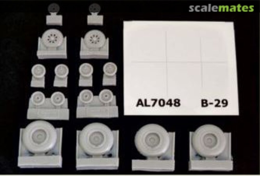 Boxart B-29 Superfortress wheels, grooved AL7048 PlusModel