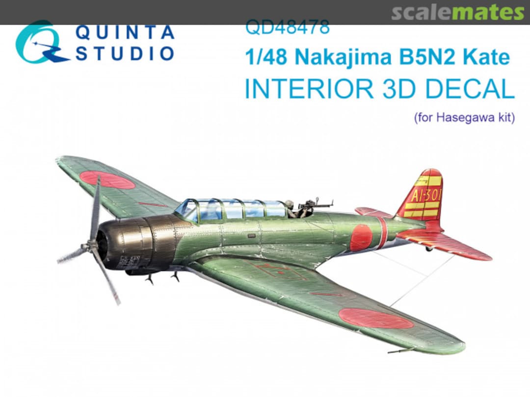 Boxart Nakajima B5N2 Kate interior 3D decals QD48478 Quinta Studio