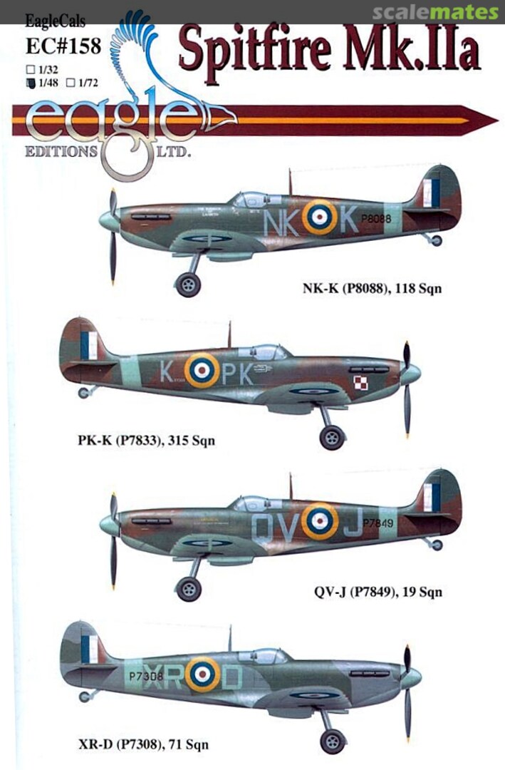 Boxart Spitfire Mk.IIa EagleCals EC48-158 Eagle Editions