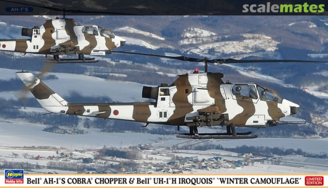 Boxart Bell AH-1S Cobra Chopper & UH-1H Iroquois `Winter Camouflage´ 02239 Hasegawa